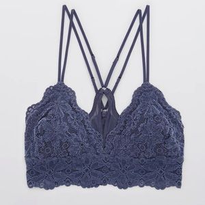 Aerie Snowday Lace Triangle Bralette